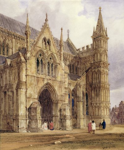 Die Nordwestvorhalle der Kathedrale von Salisbury, 1832 von Thomas Shotter Boys